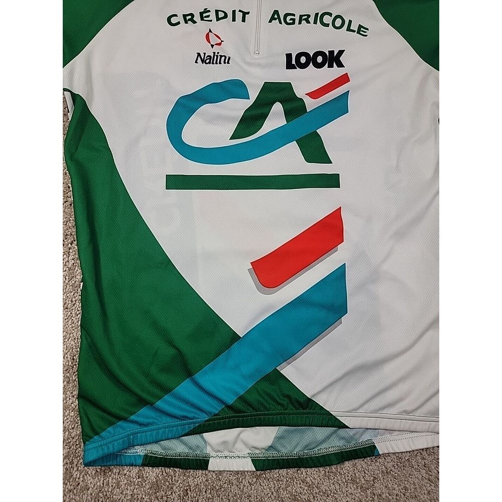 Credit Agricole Cycling Shirt Vintage Zip Up Terry Cloth Lined 80s Medium‎ - Picture 8 of 16